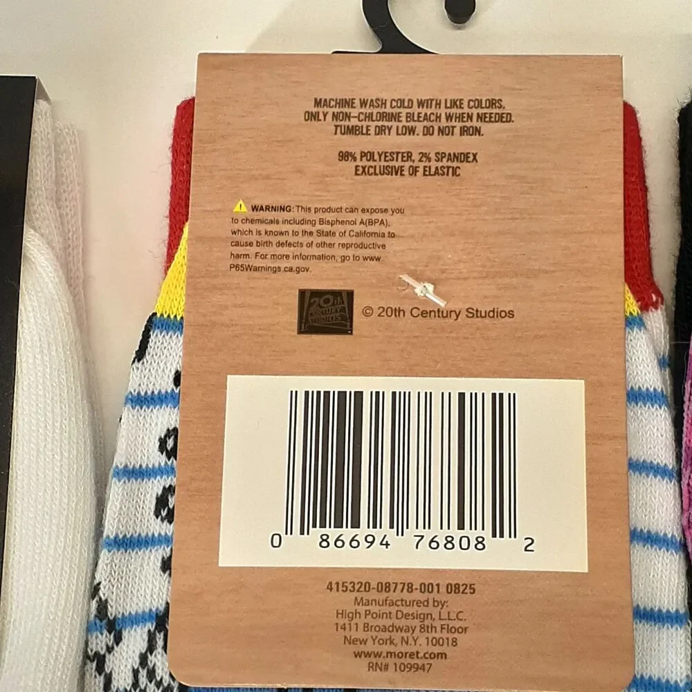 Classic Movie Variety Pack Novelty Men Crew Socks 6 Pair Size 6-12 NWT
